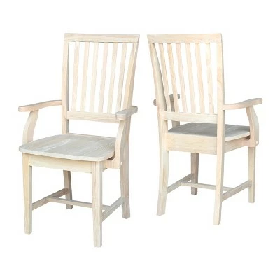 Mission Side Chair with Arms Unfinished - International Concepts 5 Mission Side Chair with Arms Unfinished - International Concepts - Image 3