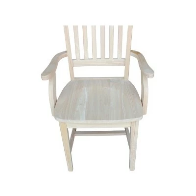 Mission Side Chair with Arms Unfinished - International Concepts 8 Mission Side Chair with Arms Unfinished - International Concepts - Image 6