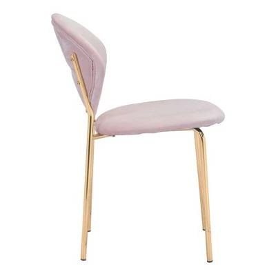 Set of 2 Coral Dining Chairs Pink/Gold - ZM Home 3 Set of 2 Coral Dining Chairs Pink/Gold - ZM Home