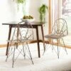 Set of 2 Madeline Rattan Dining Chair White Wash/Dark Steel - Safavieh