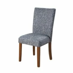 Set of 2 Dining Chair with Wooden Legs Blue - Benzara