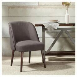 Madison Park Oda Rounded Back Dining Chair - Charcoal