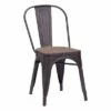 Set of 2 Industrial Style Metal and Rustic Wood Dining Chairs - ZM Home -Dining Chairs And Benches Official Shop unnamed file 6808