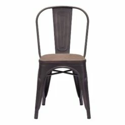 Set of 2 Industrial Style Metal and Rustic Wood Dining Chairs - ZM Home 11 Set of 2 Industrial Style Metal and Rustic Wood Dining Chairs - ZM Home -Dining Chairs And Benches Official Shop unnamed file 6810