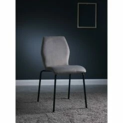 Set of 2 Velvet Dining Chair Set Ash Gray - Acessentials