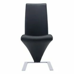 Set of 2 Modern Stainless Steel Cantilever Design Dining Chair Black - ZM Home -Dining Chairs And Benches Official Shop unnamed file 6855