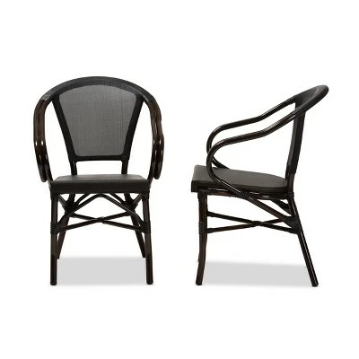 Set Of 2 Artus Indoor and Outdoor Stackable Bistro Dining Chairs - Baxton Studio Gray 3 Set Of 2 Artus Indoor and Outdoor Stackable Bistro Dining Chairs - Baxton Studio Gray