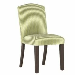Alex Camel Back Dining Chair in Stripe - Skyline Furniture Light Gray
