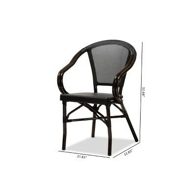 Set Of 2 Artus Indoor and Outdoor Stackable Bistro Dining Chairs - Baxton Studio Gray 8 Set Of 2 Artus Indoor and Outdoor Stackable Bistro Dining Chairs - Baxton Studio Gray - Image 6