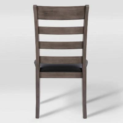 Set of 2 New York Wood Dining Chairs Washed Gray - CorLiving 6 Set of 2 New York Wood Dining Chairs Washed Gray - CorLiving - Image 4