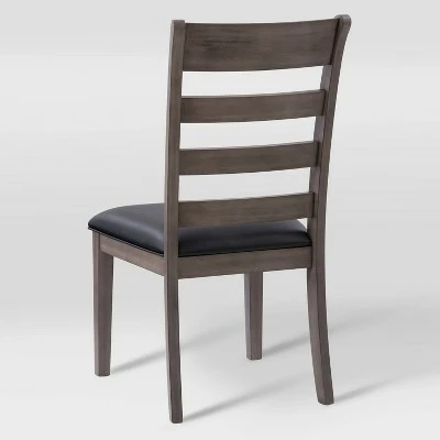 Set of 2 New York Wood Dining Chairs Washed Gray - CorLiving 7 Set of 2 New York Wood Dining Chairs Washed Gray - CorLiving - Image 5