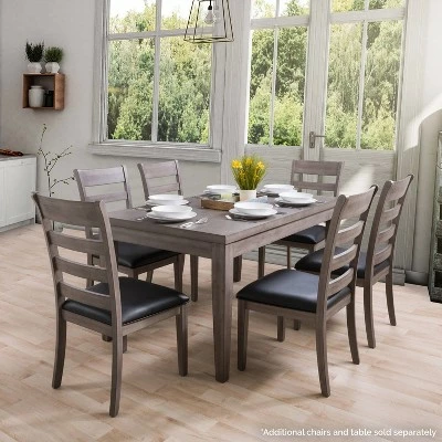 Set of 2 New York Wood Dining Chairs Washed Gray - CorLiving 10 Set of 2 New York Wood Dining Chairs Washed Gray - CorLiving - Image 8