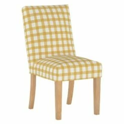 Kendra Slipcover Dining Chair in Pattern - Skyline Furniture Buffalo Gingham Buttercup -Dining Chairs And Benches Official Shop unnamed file 6946
