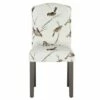 Alex Camel Back Dining Chair with Birds Design Audobon Cream Green - Skyline Furniture