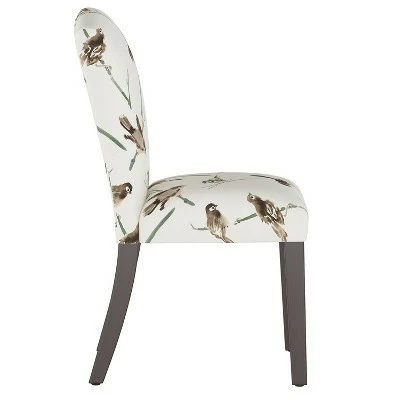 Alex Camel Back Dining Chair with Birds Design Audobon Cream Green - Skyline Furniture 4 Alex Camel Back Dining Chair with Birds Design Audobon Cream Green - Skyline Furniture - Image 2