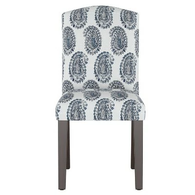 Alex Camel Back Dining Chair in Damask - Skyline Furniture Block Paisley Navy 3 Alex Camel Back Dining Chair in Damask - Skyline Furniture Block Paisley Navy
