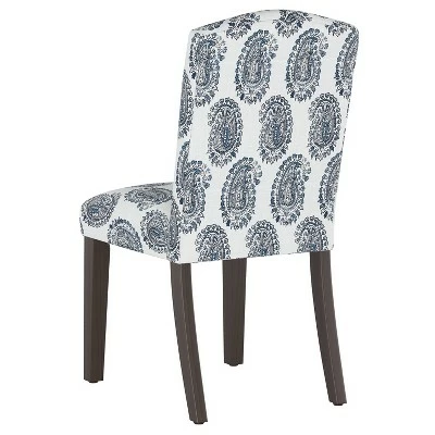 Alex Camel Back Dining Chair in Damask - Skyline Furniture Block Paisley Navy 5 Alex Camel Back Dining Chair in Damask - Skyline Furniture Block Paisley Navy - Image 3