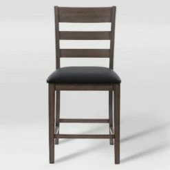 Set of 2 New York Counter Height Wood Dining Chairs Washed Gray - CorLiving