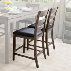 Set of 2 New York Counter Height Wood Dining Chairs Washed Gray - CorLiving -Dining Chairs And Benches Official Shop unnamed file 7027