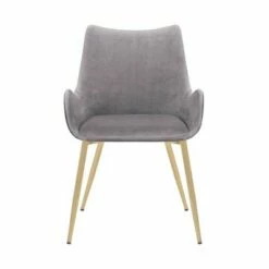 Avery Fabric/Metal Dining Room Chair Gray - Armen Living