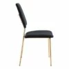Set of 2 Cecilia Dining Chairs Black/Gold - ZM Home