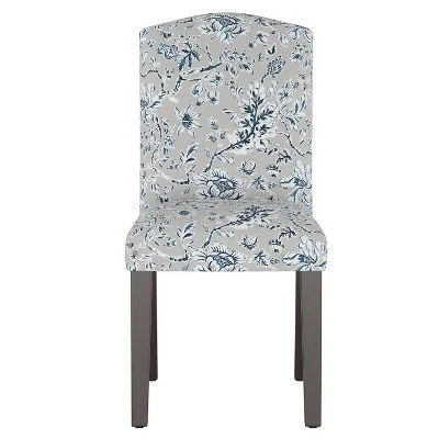 Camel Back Dining Chair Blockprint Gray - Skyline Furniture 3 Camel Back Dining Chair Blockprint Gray - Skyline Furniture