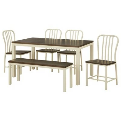 Set of 2 Torrence Two Toned Dining Chairs Dark Walnut/White - Lifestorey 7 Set of 2 Torrence Two Toned Dining Chairs Dark Walnut/White - Lifestorey - Image 5