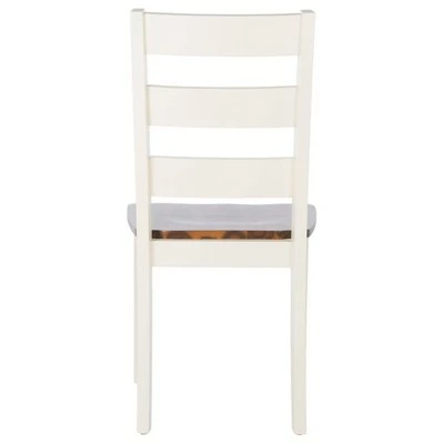 Set of 2 Silio Ladder Back Dining Chairs White/Natural - Safavieh 6 Set of 2 Silio Ladder Back Dining Chairs White/Natural - Safavieh - Image 4