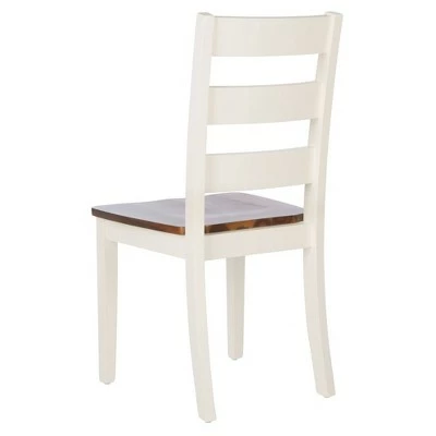 Set of 2 Silio Ladder Back Dining Chairs White/Natural - Safavieh 7 Set of 2 Silio Ladder Back Dining Chairs White/Natural - Safavieh - Image 5