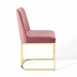 Set of 2 Amplify Sled Base Performance Velvet Armless Dining Chairs Gold/Dusty Rose - Modway -Dining Chairs And Benches Official Shop unnamed file 7178