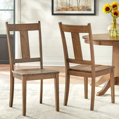 Set of 2 Athens Dining Chairs Walnut - Lifestorey 3 Set of 2 Athens Dining Chairs Walnut - Lifestorey