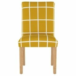 Dining Chair Rectangle Grid Mustard - Skyline Furniture