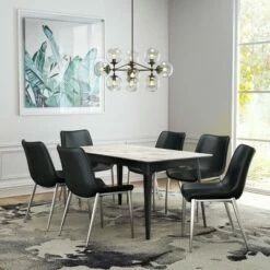 Set of 2 Encanto Dining Chairs Black/Silver - ZM Home -Dining Chairs And Benches Official Shop unnamed file 7221