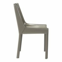 Set of 2 Elegant Exposed Seam Recycled Leather Dining Chair - Stone Gray - ZM Home -Dining Chairs And Benches Official Shop unnamed file 7250
