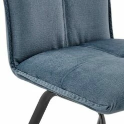 Set of 2 Rylee Fabric Finish Dining Chairs - Armen Living Blue/black