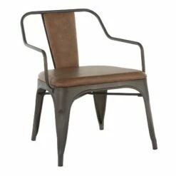 Set of 2 Oregon Industrial Dining Chairs - LumiSource Antiqued Espresso