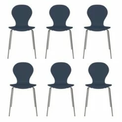 Set of 6 Saladin Mid-Century Modern Armless Dining Chairs - Handy Living Black -Dining Chairs And Benches Official Shop unnamed file 7398
