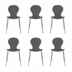 Set of 6 Saladin Mid-Century Modern Armless Dining Chairs - Handy Living Black -Dining Chairs And Benches Official Shop unnamed file 7399