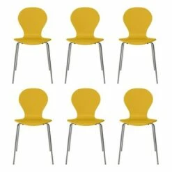 Set of 6 Saladin Mid-Century Modern Armless Dining Chairs - Handy Living Black -Dining Chairs And Benches Official Shop unnamed file 7403