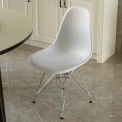 Fabulaxe Mid-Century Modern Style Plastic DSW Shell Dining Chair with Metal Legs, White 18 Fabulaxe Mid-Century Modern Style Plastic DSW Shell Dining Chair with Metal Legs, White -Dining Chairs And Benches Official Shop unnamed file 7408