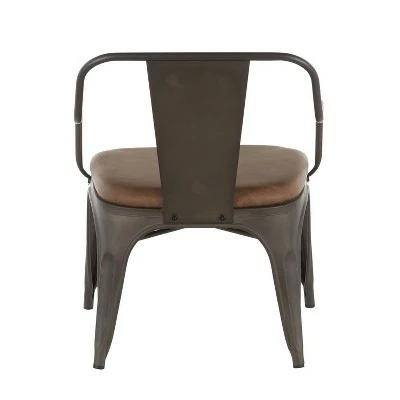 Set of 2 Oregon Industrial Dining Chairs - LumiSource Antiqued Espresso 6 Set of 2 Oregon Industrial Dining Chairs - LumiSource Antiqued Espresso - Image 4