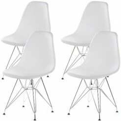 Fabulaxe Mid-Century Modern Style Plastic DSW Shell Dining Chair with Metal Legs, White 22 Fabulaxe Mid-Century Modern Style Plastic DSW Shell Dining Chair with Metal Legs, White -Dining Chairs And Benches Official Shop unnamed file 7412