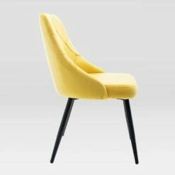 Set of 2 Mid-Century Modern Velvet Tufted Dining Chairs - Techni Mobili Gray