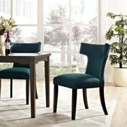 Curve Fabric Dining Chair - Modway Teal