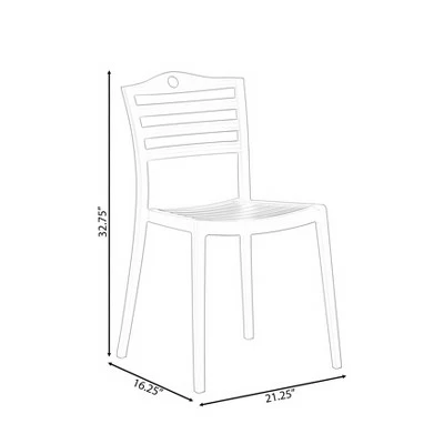 Fabulaxe Modern Plastic Dining Chair with Ladderback Design 8 Fabulaxe Modern Plastic Dining Chair with Ladderback Design - Image 6