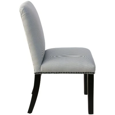 Shelly Nail Button Dining Chair in Pattern - Skyline Furniture Navy Blue 4 Shelly Nail Button Dining Chair in Pattern - Skyline Furniture Navy Blue - Image 2