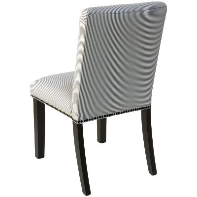 Shelly Nail Button Dining Chair in Pattern - Skyline Furniture Navy Blue 5 Shelly Nail Button Dining Chair in Pattern - Skyline Furniture Navy Blue - Image 3