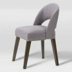 Set of 2 Tiffany Upholstered Dining Chairs - CorLiving Pewter Gray -Dining Chairs And Benches Official Shop unnamed file 7652