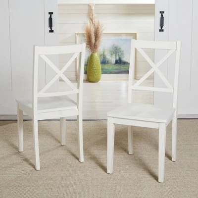 Set of 2 Silio X Back Dining Chairs - Safavieh White 3 Set of 2 Silio X Back Dining Chairs - Safavieh White