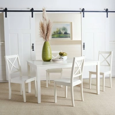 Set of 2 Silio X Back Dining Chairs - Safavieh White 4 Set of 2 Silio X Back Dining Chairs - Safavieh White - Image 2